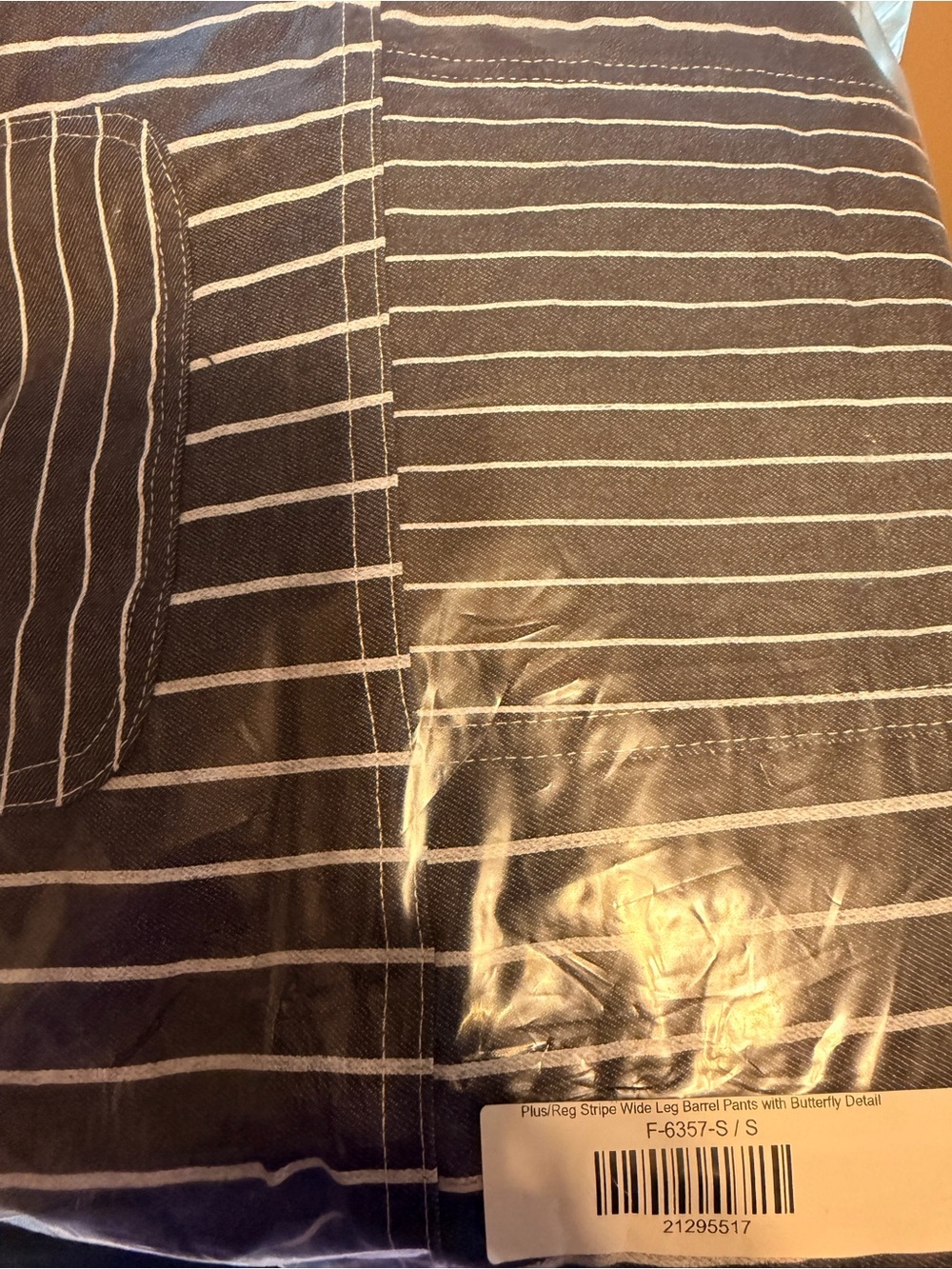 Davi & Dani Blue Stripe Butterfly Barrel Pants - Picture 6 of 6